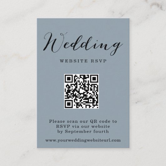 Rustieke Winter Berg QR code Bruiloft Reactie Informatiekaartje (Voorkant)