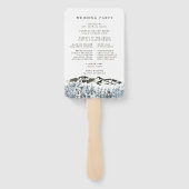 Rustieke Winter Berg Trouwprogramma Hand Fan Handwaaier (Achterkant)