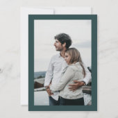 Rustieke winter bergen bos foto bruiloft kaart (Achterkant)