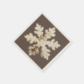 Rustieke winter Berkenhout sneeuwvlok bruin wit Servet (Hoek)