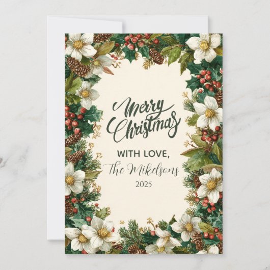 Rustieke Winter Berry Christmas Party Feestdagenkaart (Voorkant)