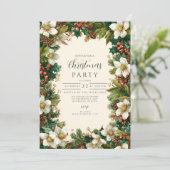 Rustieke Winter Berry Christmas Party Kaart (Staand voorkant)