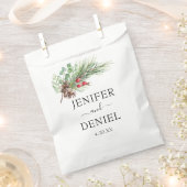 Rustieke Winter Berry Pine Greenery bruiloft Bedankzakje (Geknipt)