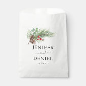 Rustieke Winter Berry Pine Greenery bruiloft Bedankzakje (Voorkant)