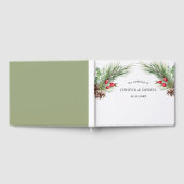 Rustieke Winter Berry Pine Greenery bruiloft Gastenboek (Volledig)