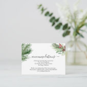 Rustieke Winter Berry Pine Greenery bruiloft Informatiekaartje (Staand voorkant)