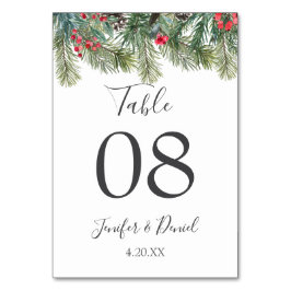 Rustieke Winter Berry Pine Greenery bruiloft Kaart