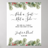 Rustieke Winter Berry Pine Greenery bruiloft Poster (Voorkant)