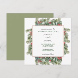 Rustieke Winter Bes Kevergreenery Trouw Kaart