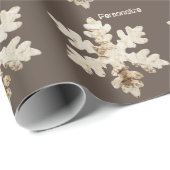 Rustieke winter Birchwood sneeuwvlok bruin wit Cadeaupapier (Rol Hoek)