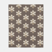 Rustieke winter Birchwood sneeuwvlok bruin wit Fleece Deken (Voorkant)