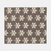Rustieke winter Birchwood sneeuwvlok bruin wit Fleece Deken (Voorkant (Horizontaal))