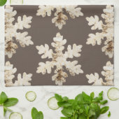 Rustieke winter Birchwood sneeuwvlok bruin wit Theedoek (Gevouwen)