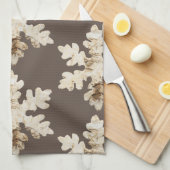 Rustieke winter Birchwood sneeuwvlok bruin wit Theedoek (Quarter Fold)