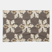 Rustieke winter Birchwood sneeuwvlok bruin wit Theedoek (Horizontaal)