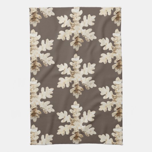 Rustieke winter Birchwood sneeuwvlok bruin wit Theedoek (Verticaal)