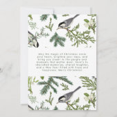Rustieke Winter Bird & Pine Spray Kerstmis Feestdagenkaart (Achterkant)