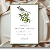 Rustieke Winter Bird & Pine Spray Wedding Kaart