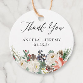 Rustieke Winter Bloemen Hulst Bessen Bedankt Bedankjes Labels