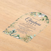 Rustieke Winter Bloemen Kerstfeest Acryl Uitnodigingen (Laagn)