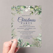 Rustieke Winter Bloemen Kerstfeest Acryl Uitnodigingen (Insitu (Draagbaar))