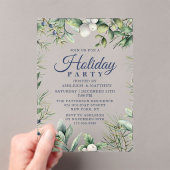 Rustieke Winter Bloemen Kerstvakantie Acryl Uitnodigingen (Insitu (Draagbaar))