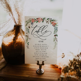Rustieke Winter Bloemen | Trouwtafel Stoelkaart Kaart