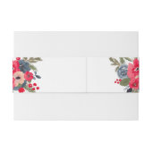 Rustieke Winter Bloemen Waterverf gouden bruiloft Uitnodigingen Wikkel (Achterkant Voorbeeld)