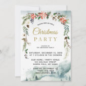 Rustieke Winter Bloemenbos Kerstfeest Kaart (Voorkant)