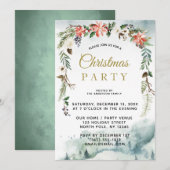 Rustieke Winter Bloemenbos Kerstfeest Kaart (Voorkant / Achterkant)