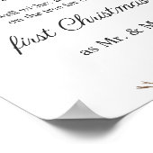 Rustieke winter bloemenbruiloft teken een ornament poster (Hoek)