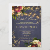 Rustieke winter bloemenmarine bordeaux vrijgezelle kaart (Voorkant)