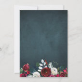 Rustieke winter bloemenrood marine pensioen party kaart (Achterkant)
