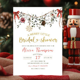 Rustieke Winter Bloemige Bruiloftsfeest Kaart