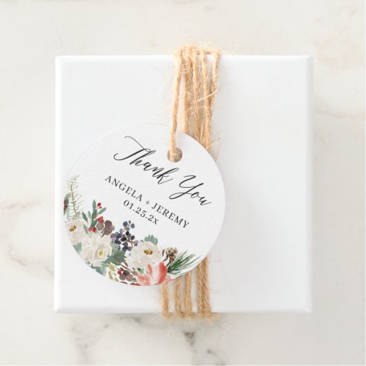 Rustieke Winter Bloemstuk Hulst Bessen Bedankt Bedankjes Labels (In situ)