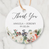 Rustieke Winter Bloemstuk Hulst Bessen Bedankt Bedankjes Labels (Voorkant)