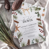 Rustieke Winter Boog Groene Bes Trouwfeest Kaart