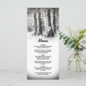 Rustieke Winter Boom & Slingerlichten Feestmenu Menu (Staand voorkant)