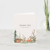 Rustieke Winter Bos Baby Shower Bedankkaart (Voorkant)