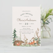 Rustieke Winter Bos Baby Shower Kaart (Staand voorkant)