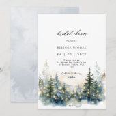 rustieke winter bos bruids douche uitnodiging (Voorkant / Achterkant)