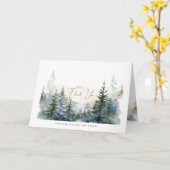 Rustieke winter bos bruiloft dank u kaart (Gele Bloem)