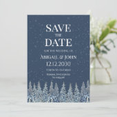 Rustieke winter bos bruiloft save the date kaart (Staand voorkant)