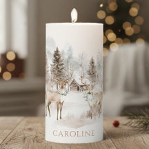 Rustieke winter bos herten zuilkaars