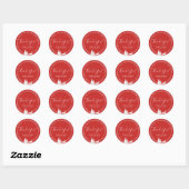 Rustieke Winter Bosland Herten Rode Dank U Ronde Sticker (Vel)