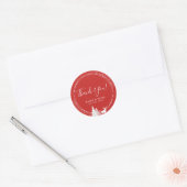 Rustieke Winter Boslandschap Herten Rood Dank U Ronde Sticker (Envelop)