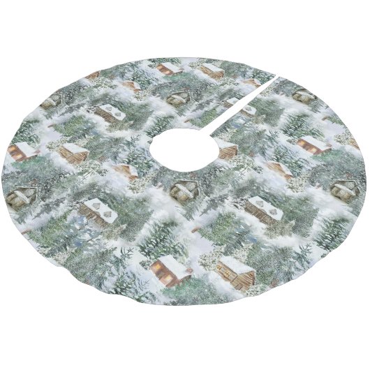 Rustieke Winter Boslandschap Kerstboom Rok (Gekanteld)