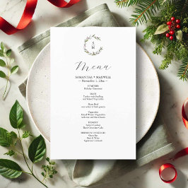Rustieke Winter Botanicals Bruiloft Decor Menu's Flyer