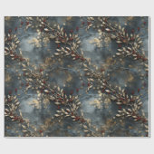 rustieke winter botanische kerst cadeaupapier (Vlak)