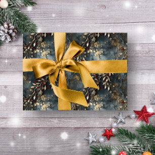 rustieke winter botanische kerst cadeaupapier